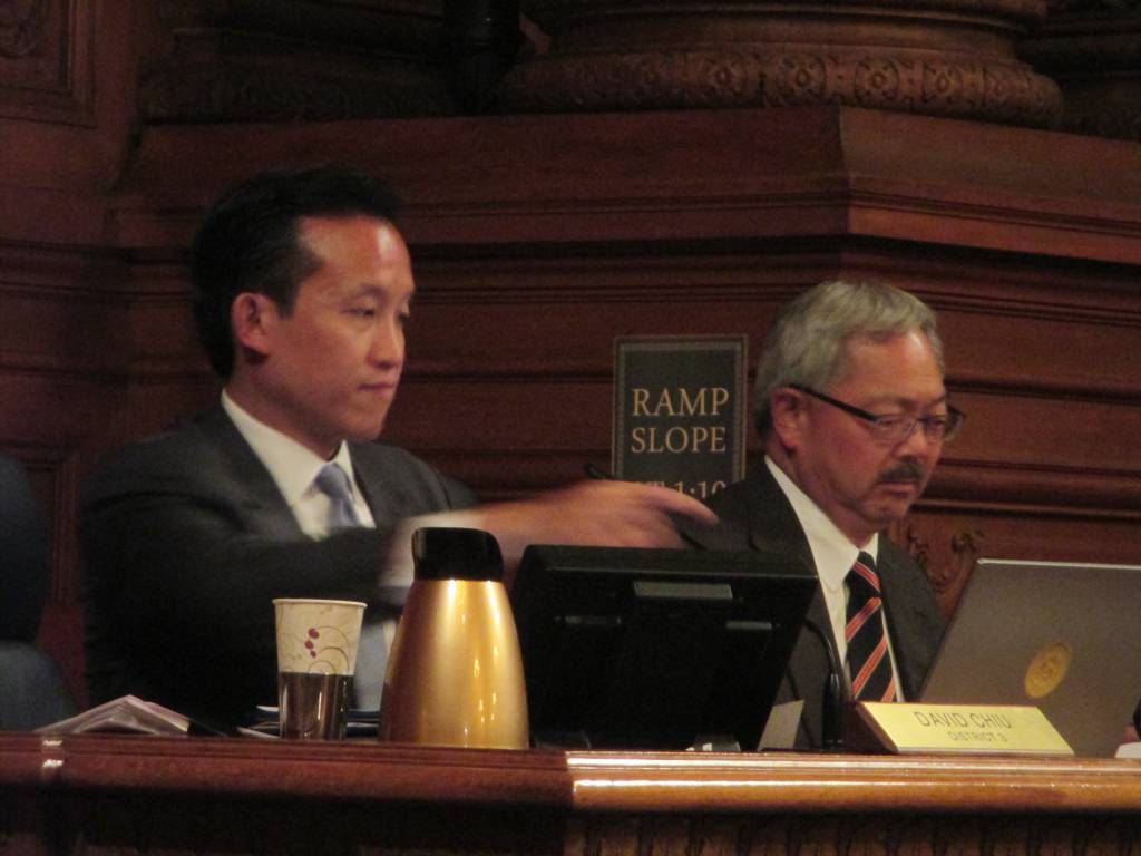Sup. David Chiu and Mayor Ed Lee at Question Time today