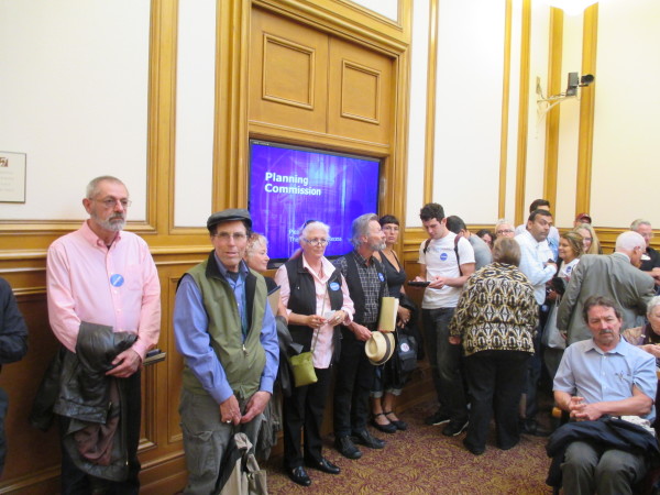 Supporters of Airbnb line up to testify in support of Chiu's bill