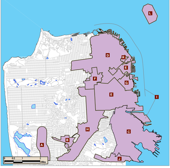 Priority development areas in San Francisco