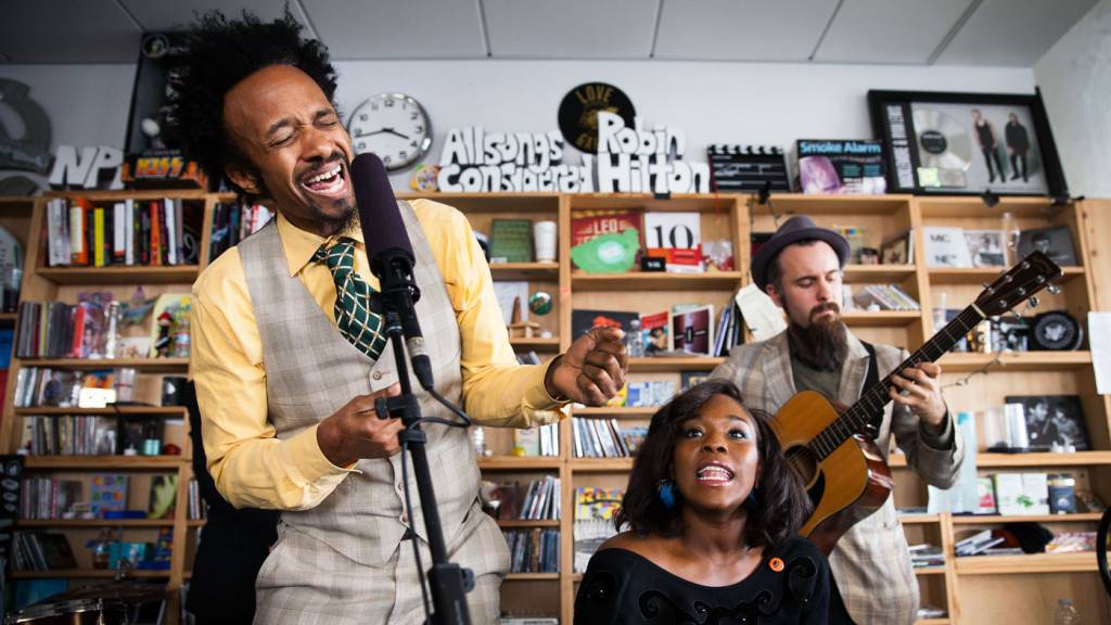 Fantastic Negrito, whose NPR Tiny Desk concert blew everyone away last year, performs at a block party, as part of Megapolis Audio Festival.  