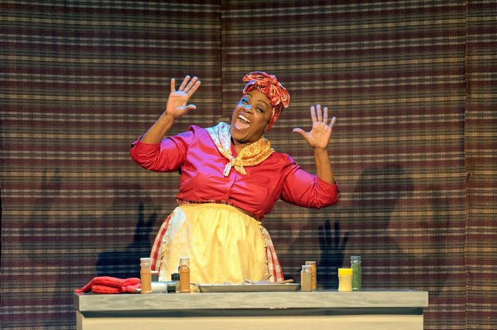 Clara McDaniel as Aunt Ethel in "Cooking with Aunt Ethel" segment of 'The Colored Museum'. Photo by Lance Huntley