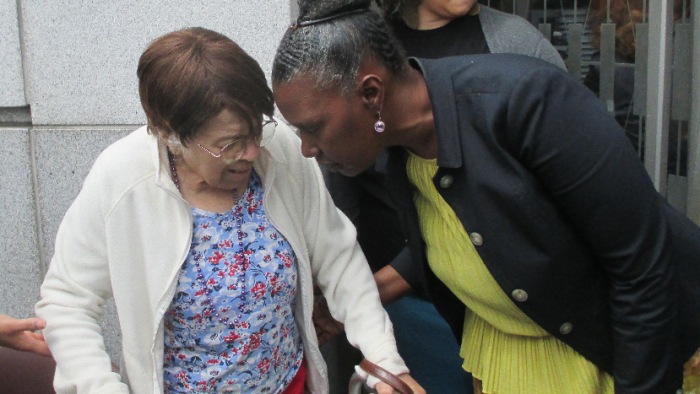 100-year-old Iris Canada and her niece talk about the case