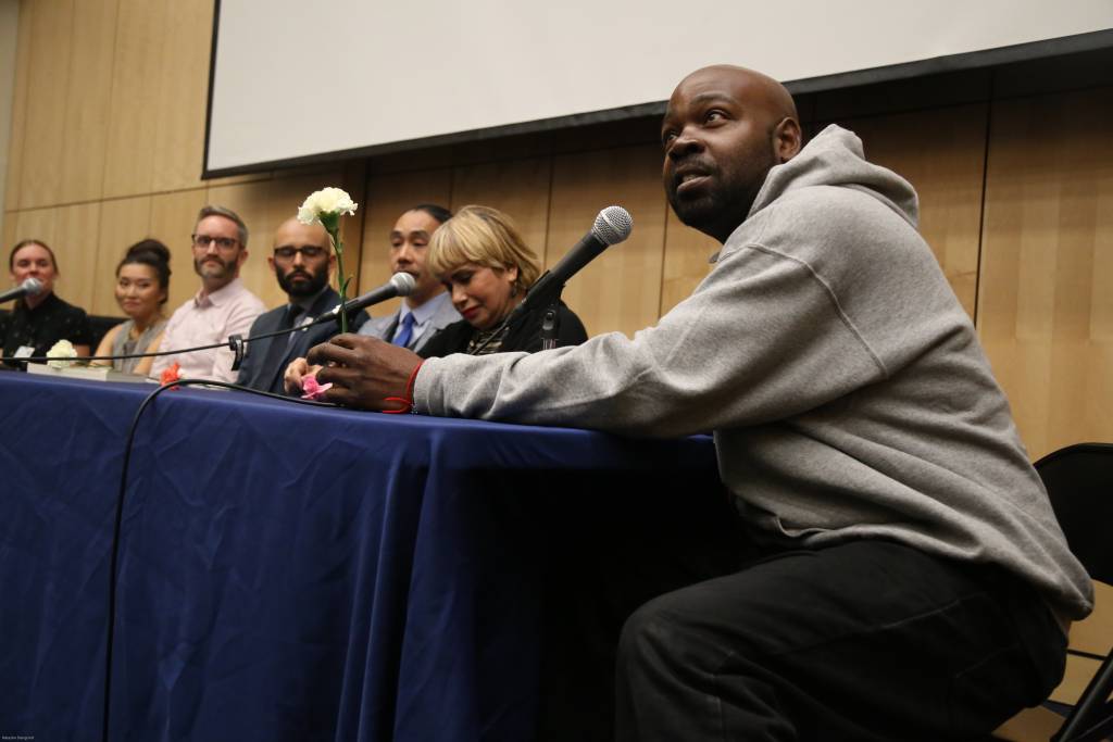 Ike Pinkston speaks alongside Ilyich Sato, Maria Cristina, Edwin Lindo, Dr Joshua Connor and Olivia Park