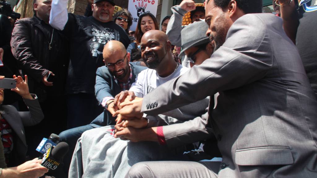 Frisco 5 – except Gutierrez - after the press conference on Thursday. Photo by Sana Saleem