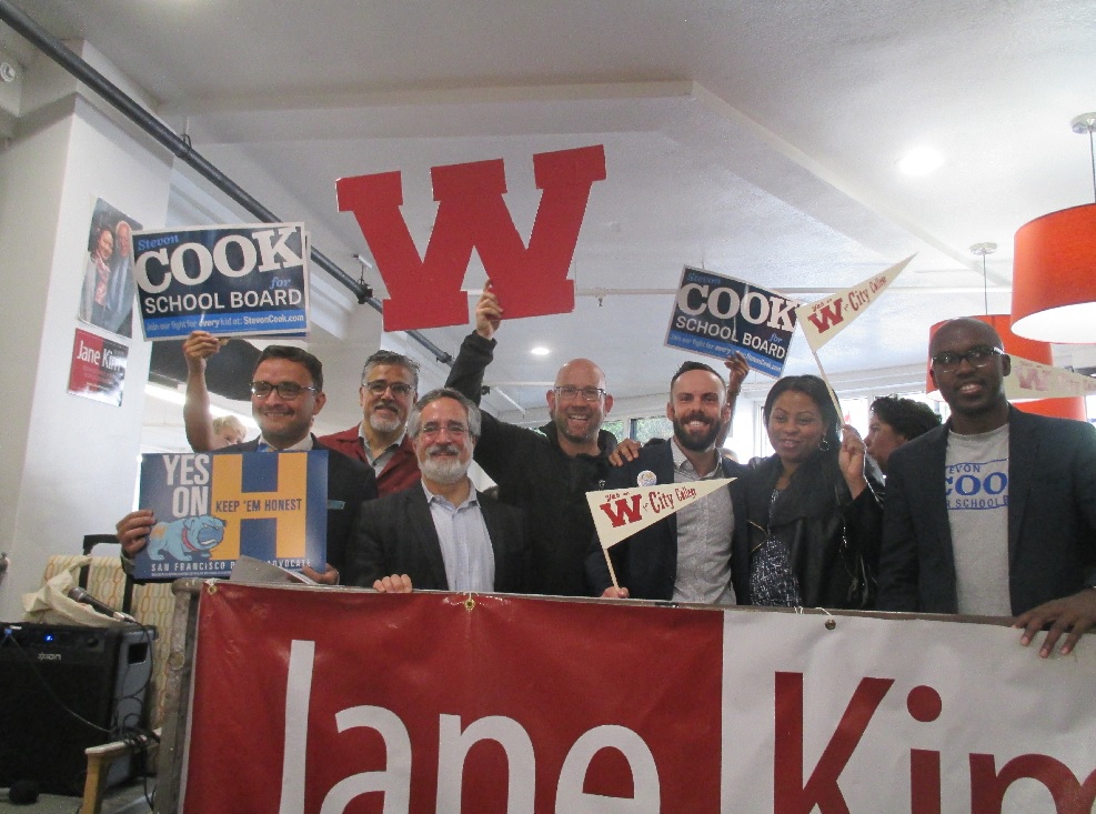 Lots of candidates at the Bernie-Jane Kim rally