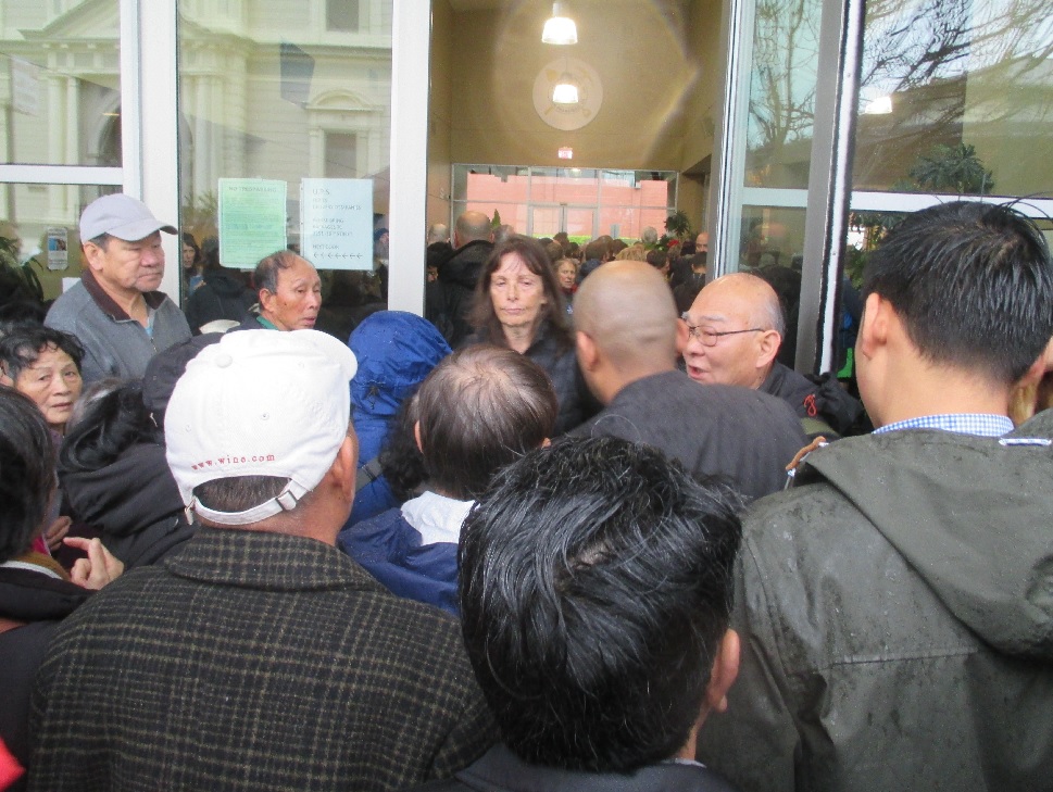 Seniors from Chinatown said they were promised a special line, but nobody else knew about it