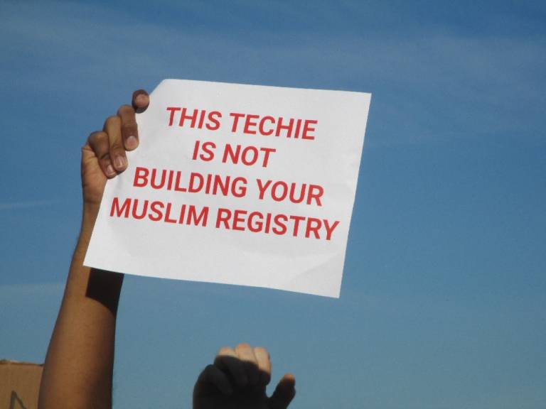 Google workers walk out to protest Muslim ban