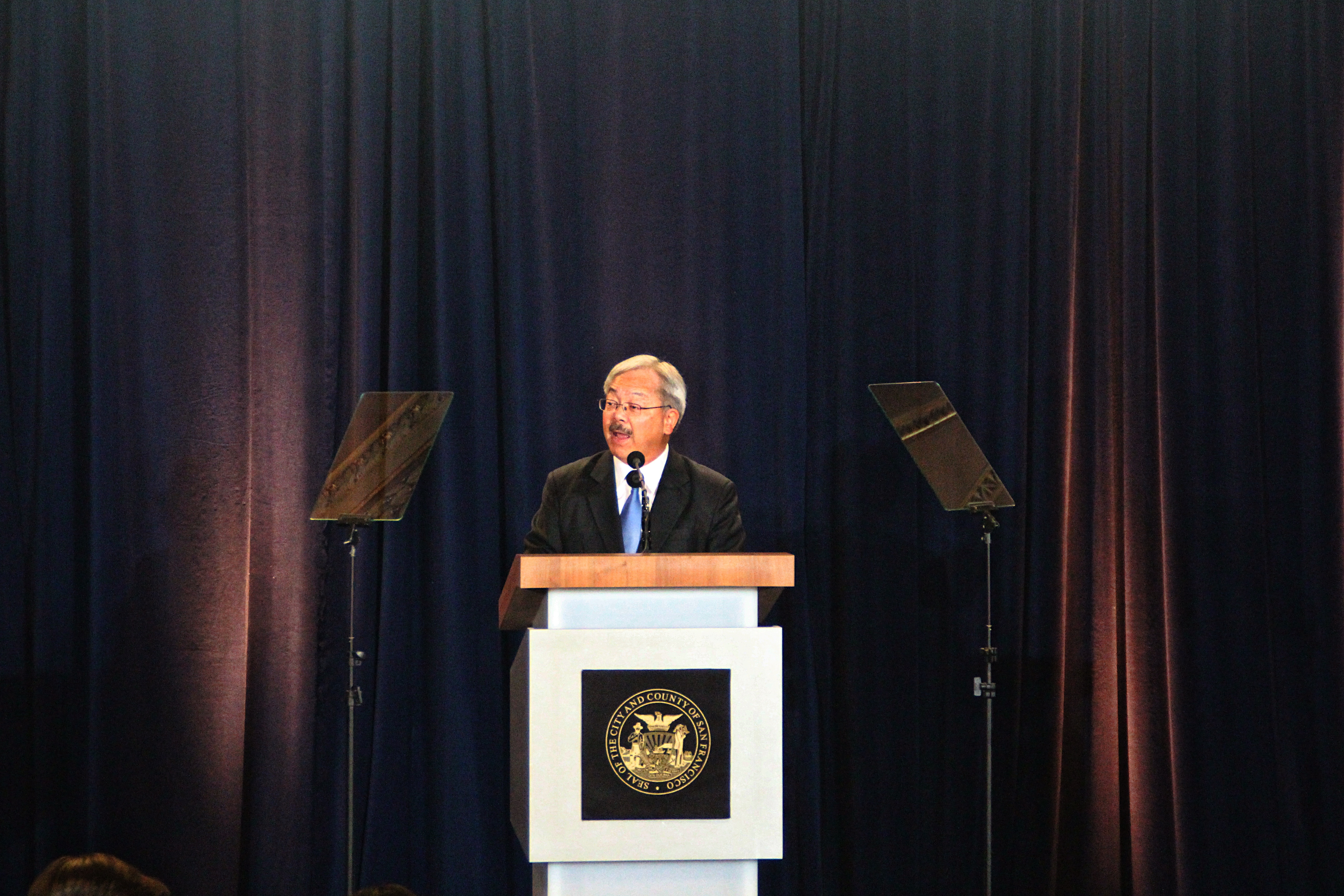 Mayor Ed Lee's state of the city address touched upon some of the pressing issues the city is facing: housing crisis, homelessness, dwindling trust in the police and San Francisco taking a stance against Trump's onslaught on minorities and immigrants. Photo by Sana Saleem. 