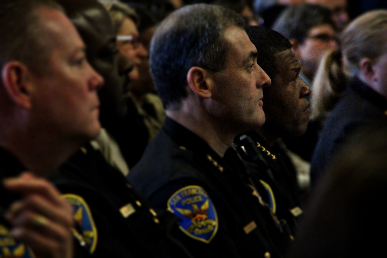 Chief William Scott and Assistant Chief Hector Sainezs listen to the he Mayor's state of the city address on Thursday January 26th 2016. Photo by Sana Saleem. 