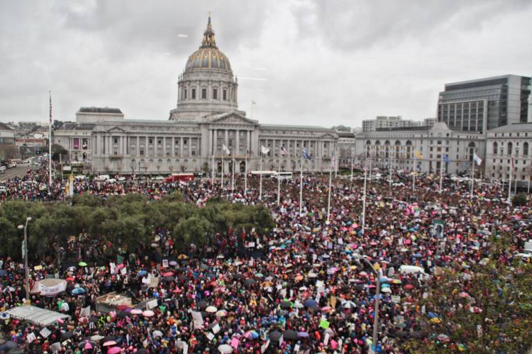 #WomensMarch: More than 100,000 march in San Francisco despite heavy rain