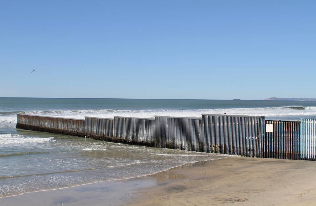 The wall doesn't trace the border, exactly. It has to be set back a full meter to comply with international law. Photo by Matthew Suárez