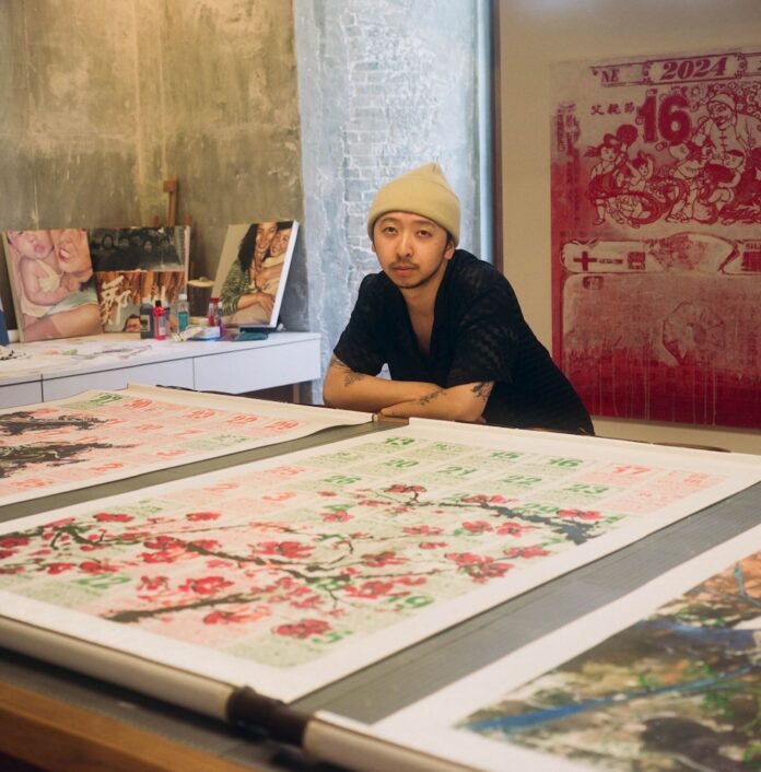 Larry Li remixes Tiananmen Square, firstborn son into painted collage ...