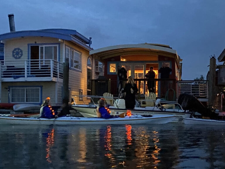 Trick-or-treating Sausalito’s houseboats—by kayak, of course