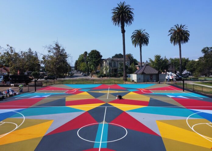 Adia Millett_'Taking Flight,'_Astro Turf and Paint_2023