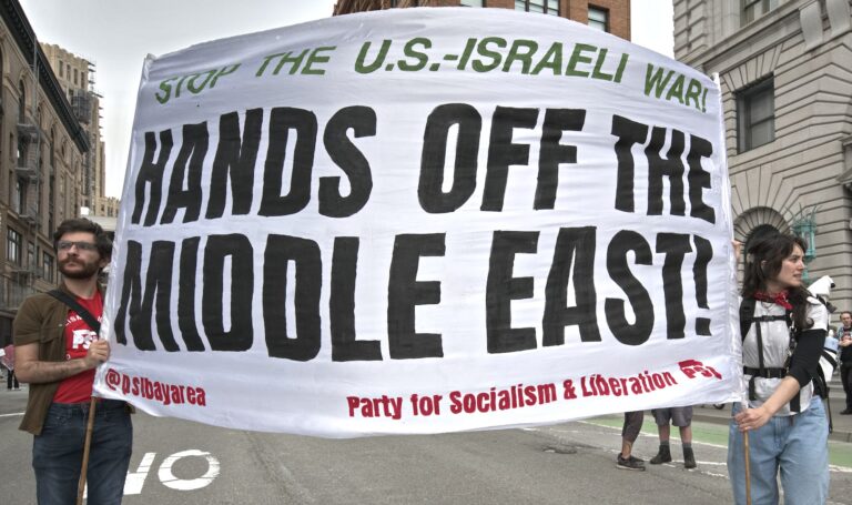 SF protests against war on Iran draw cries to “Send Barron’