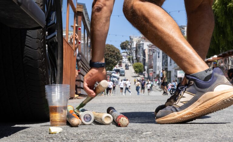 Bay Area firefighters hit sunny streets for stickball Olympics